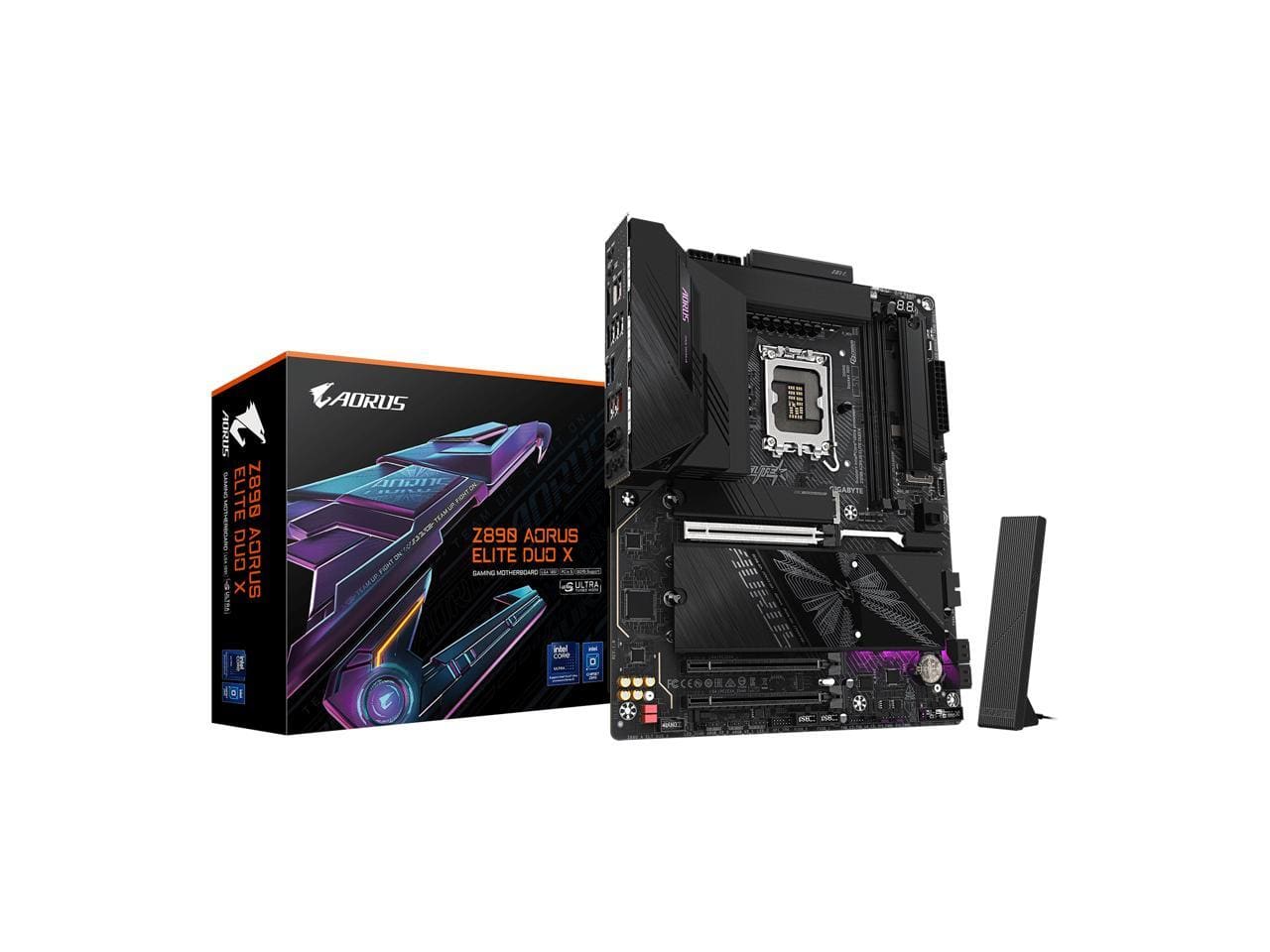 GIGABYTE - Z890 AORUS ELITE DUO X LGA 1851 ATX MB, Core Ultra 2, DDR5, 16+1+2 Phase, 5x M.2, PCIe 5.0, USB4, WiFi 7, 5GbE