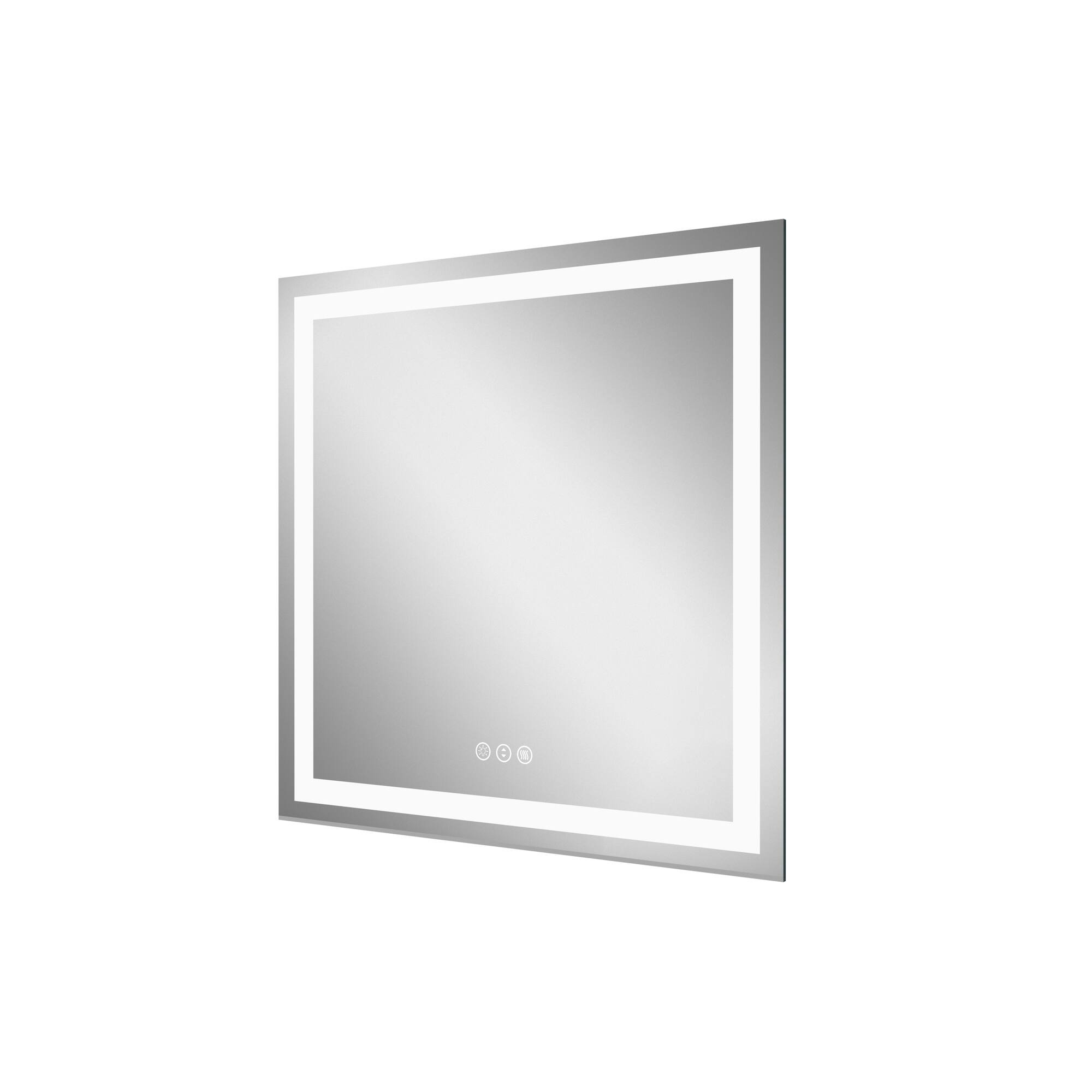 Alt View 2. Boyel Living - 36 in W x 36 in L Square Frameless Wall Bathroom Vanity Mirror with Front and Backlit and Anti Fog.