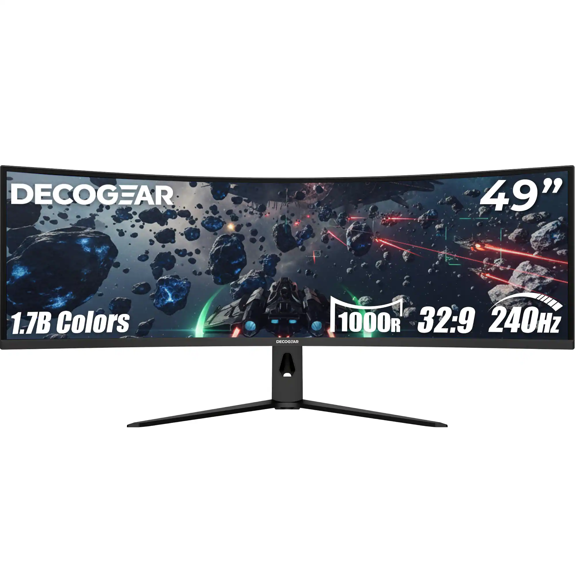Deco Gear - 49" Curved Dual QHD 240 Hz 32:9 HDR Gaming Monitor