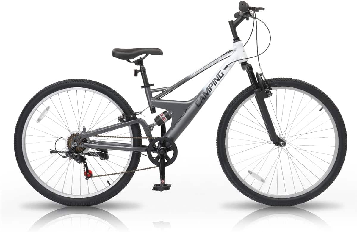 Winado - 27.5 In Mountain Bike for Men Women, 7 Speed Mountain Bike with Unique Bike Frame Design, Full Suspension, Dual V Brakes - Gray price history on PriceWatchPro