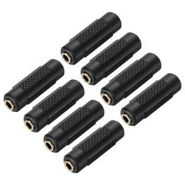 Unique Bargains - 8pcs 3.5mm F to 3.5mm F Coupler Gold Plated Copper Stereo TRS for Audio/HP/Spkr/Player/Video Rcvr/Sound Sys - Black