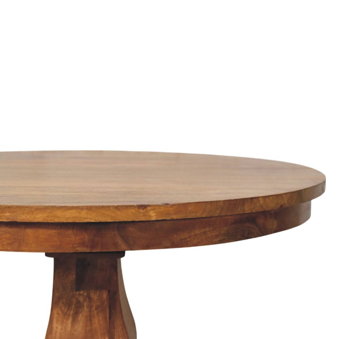 Alt View 1. Artisan Furniture - Round Pedestal Dining Table, Brown - Brown.