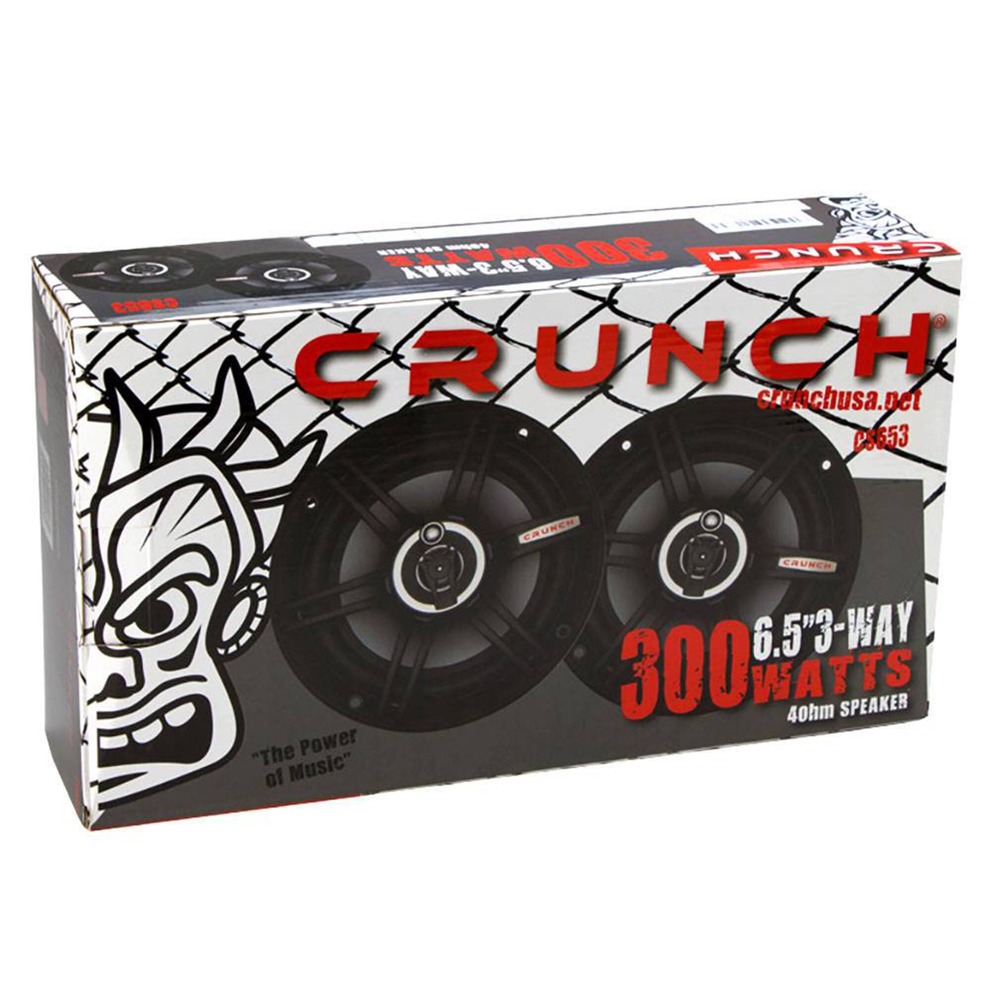 Crunch CS 653 300 Watts 6.5 Inch 3 Way 4 Ohms Car CS Speakers, 2