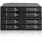Front. Icy Dock - Icy Dock ToughArmor MB508SP-B Drive Enclosure for 5.25" - Mini-SAS HD Host Interface Internal - Black - 8 x HDD.