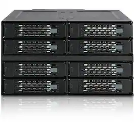 Icy Dock - ToughArmor MB508SP-B Drive Enclosure for 5.25" - Mini-SAS HD Host Interface Internal - Black - 8 x HDD