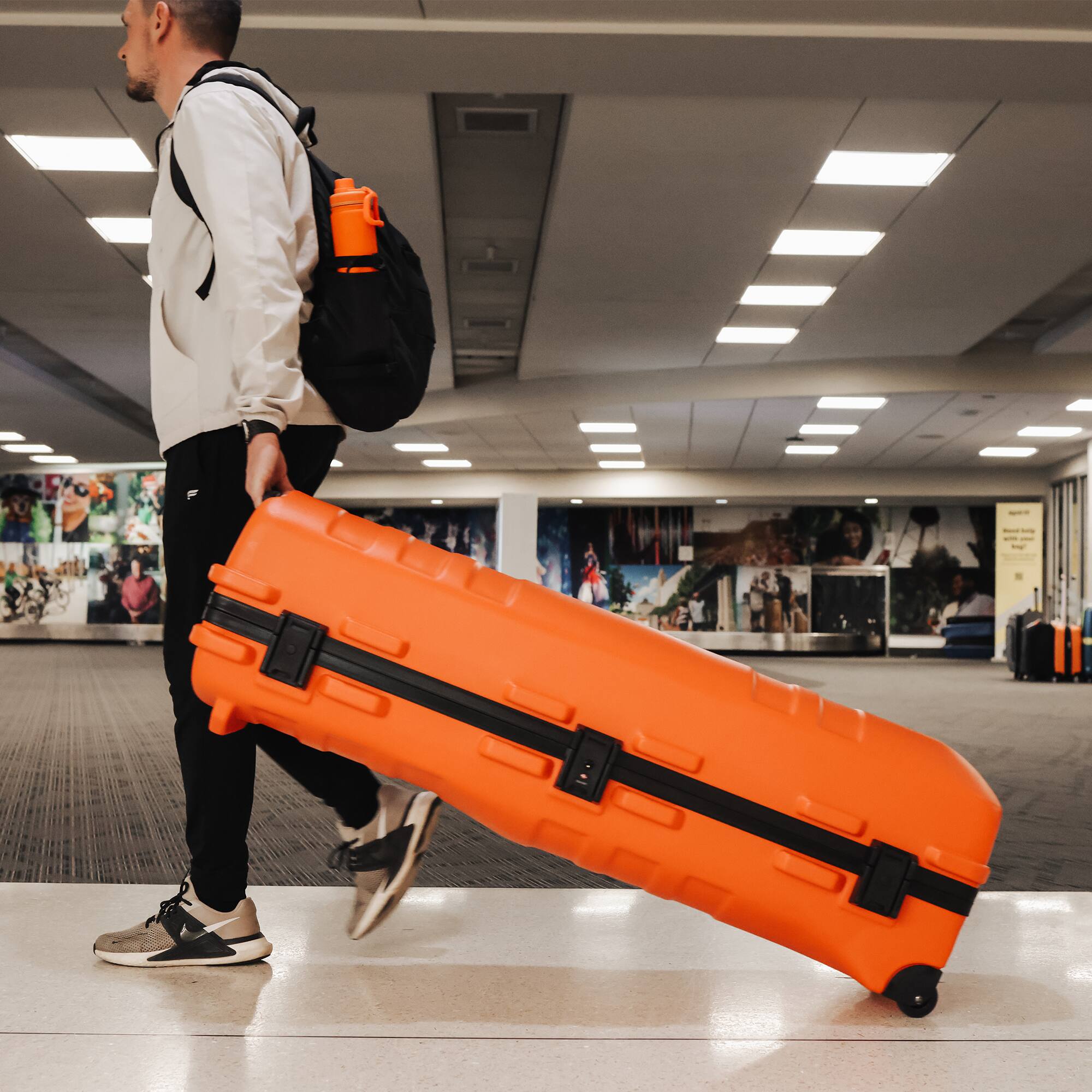 Alt View 5. SKB - SKB Cases ATA Staff Pro XL Hard Plastic Storage Cart Golf Travel Case, Orange - Orange.