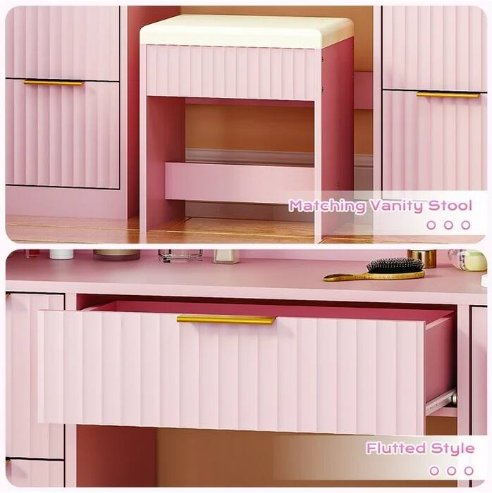 Matching Vanity Stool  
Flutted Style