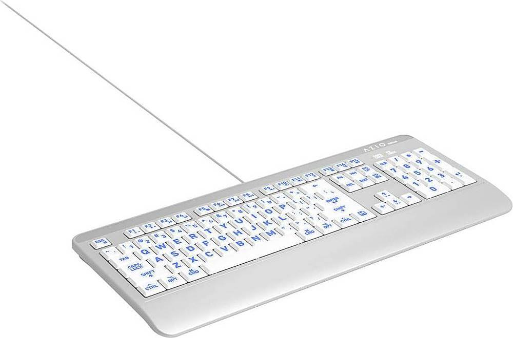 Angle. AZIO - KB540 Antimicrobial Wired Membrane Keyboard for Mac - Silver.