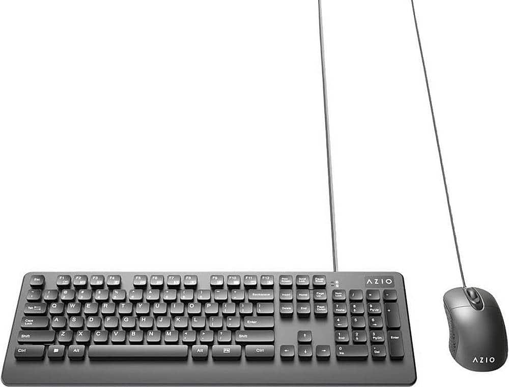 Alt View 11. AZIO - KM535 Full-size Wired Membrane Keyboard and Mouse Bundle for PC with Antimicrobial - Black.