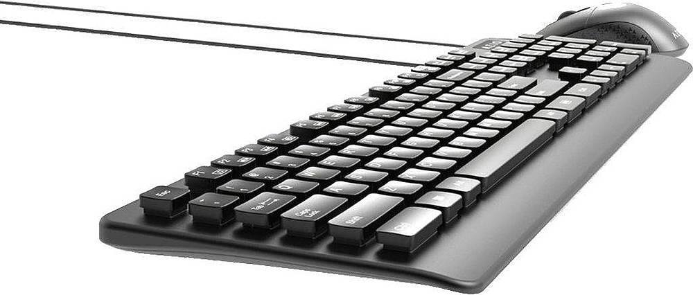 Alt View 12. AZIO - KM535 Full-size Wired Membrane Keyboard and Mouse Bundle for PC with Antimicrobial - Black.