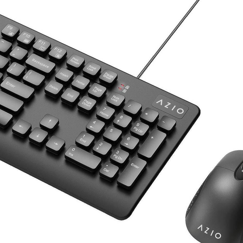Alt View 13. AZIO - KM535 Full-size Wired Membrane Keyboard and Mouse Bundle for PC with Antimicrobial - Black.