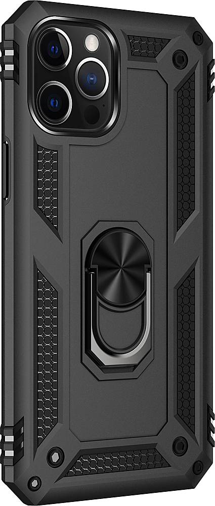Angle. SaharaCase - Military Kickstand Series Carrying Case for Apple iPhone 12 and 12 Pro - Black.