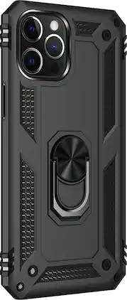 SaharaCase - Military Kickstand Series Carrying Case for Apple iPhone 12 and 12 Pro - Black