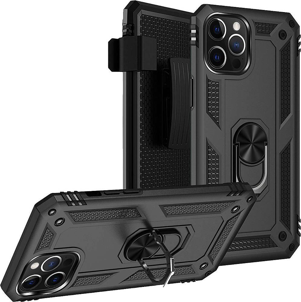 Alt View 11. SaharaCase - Military Kickstand Series Carrying Case for Apple iPhone 12 and 12 Pro - Black.
