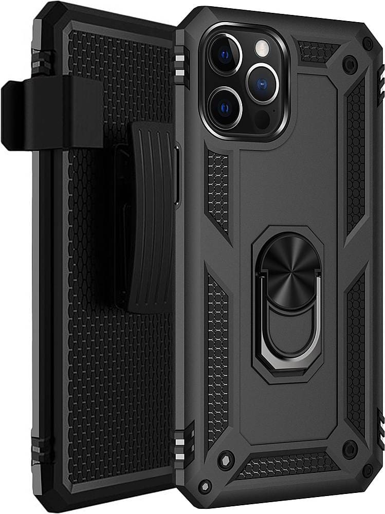 Alt View 12. SaharaCase - Military Kickstand Series Carrying Case for Apple iPhone 12 and 12 Pro - Black.