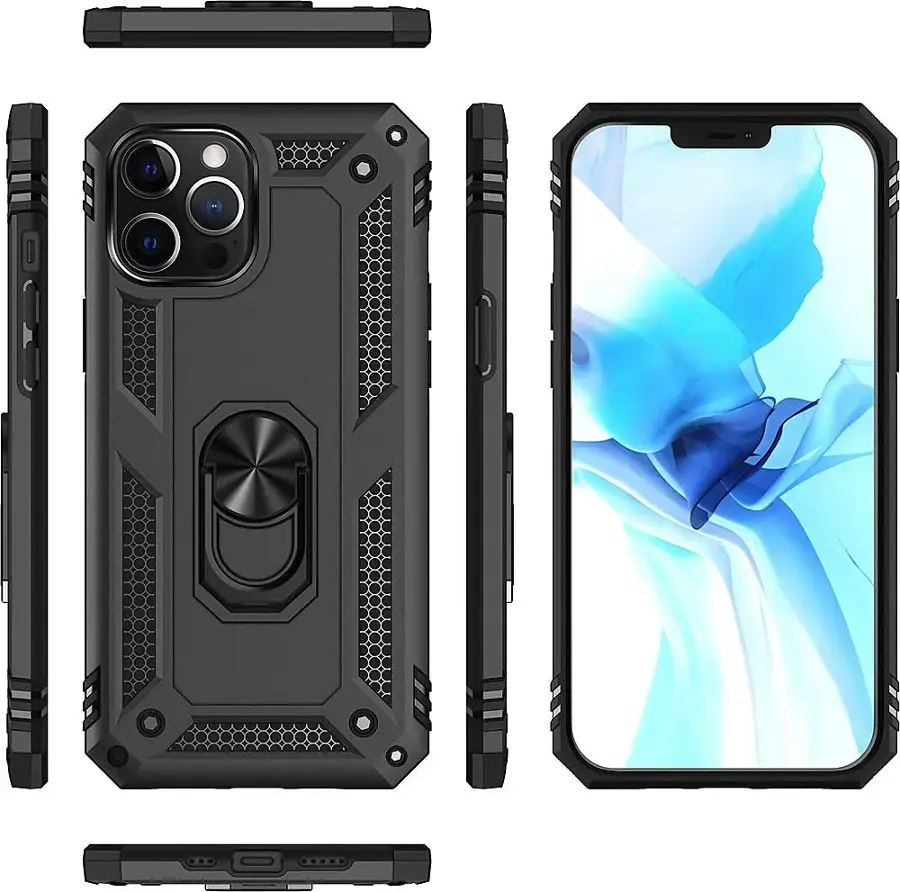 Alt View 13. SaharaCase - Military Kickstand Series Carrying Case for Apple iPhone 12 and 12 Pro - Black.