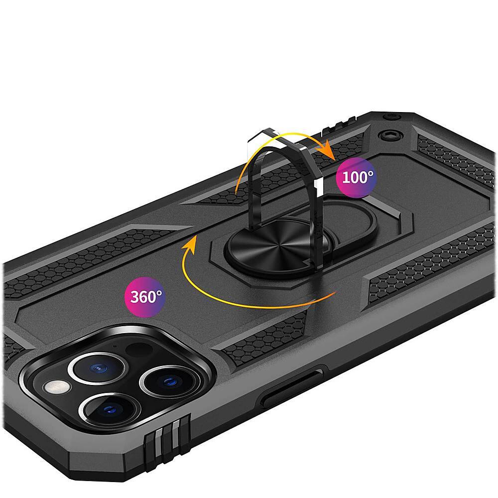 Alt View 14. SaharaCase - Military Kickstand Series Carrying Case for Apple iPhone 12 and 12 Pro - Black.