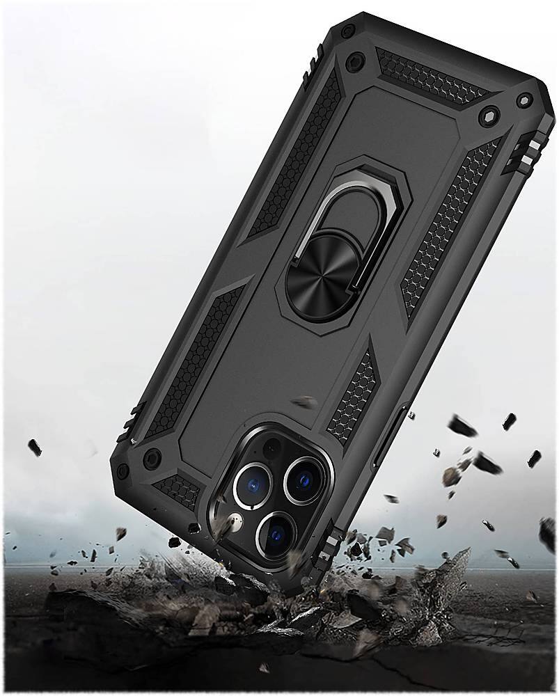 Alt View 15. SaharaCase - Military Kickstand Series Carrying Case for Apple iPhone 12 and 12 Pro - Black.
