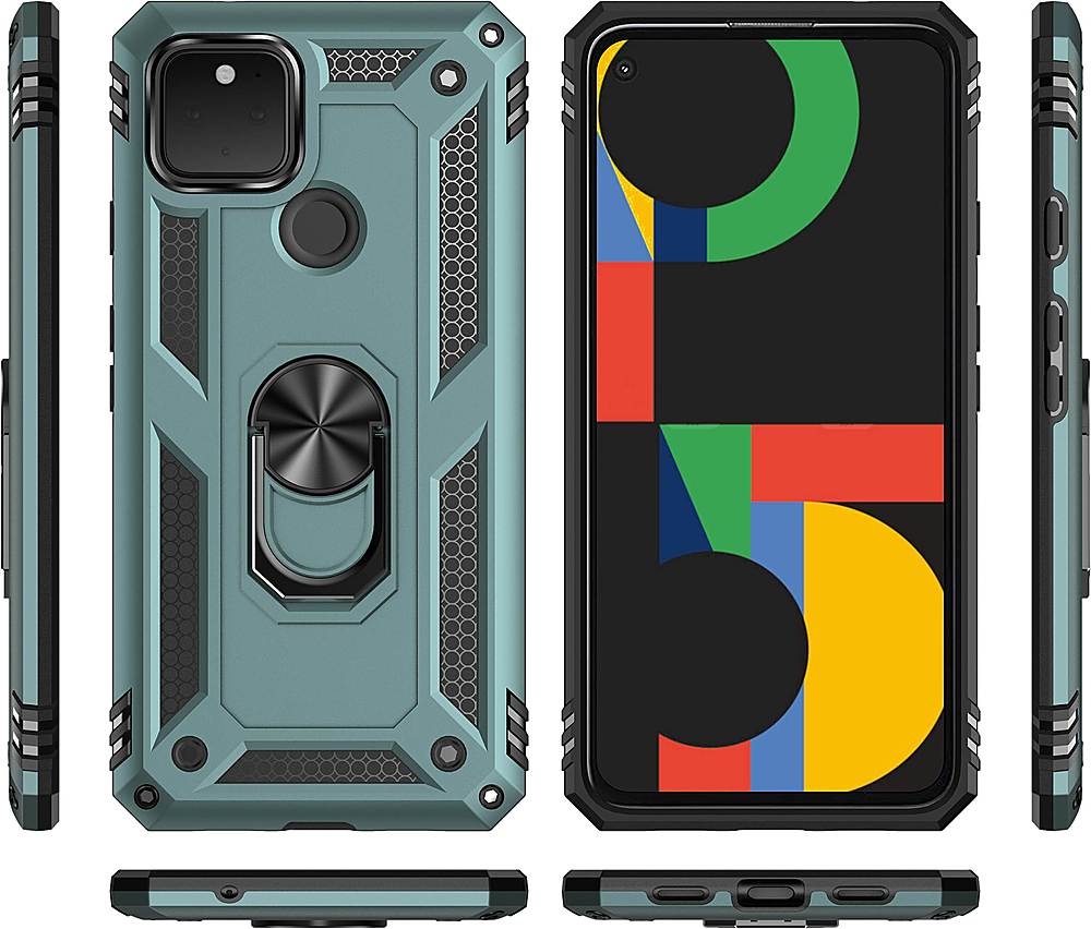 Alt View 12. SaharaCase - Military Kickstand Series Carrying Case for Google Pixel 5 - Green.
