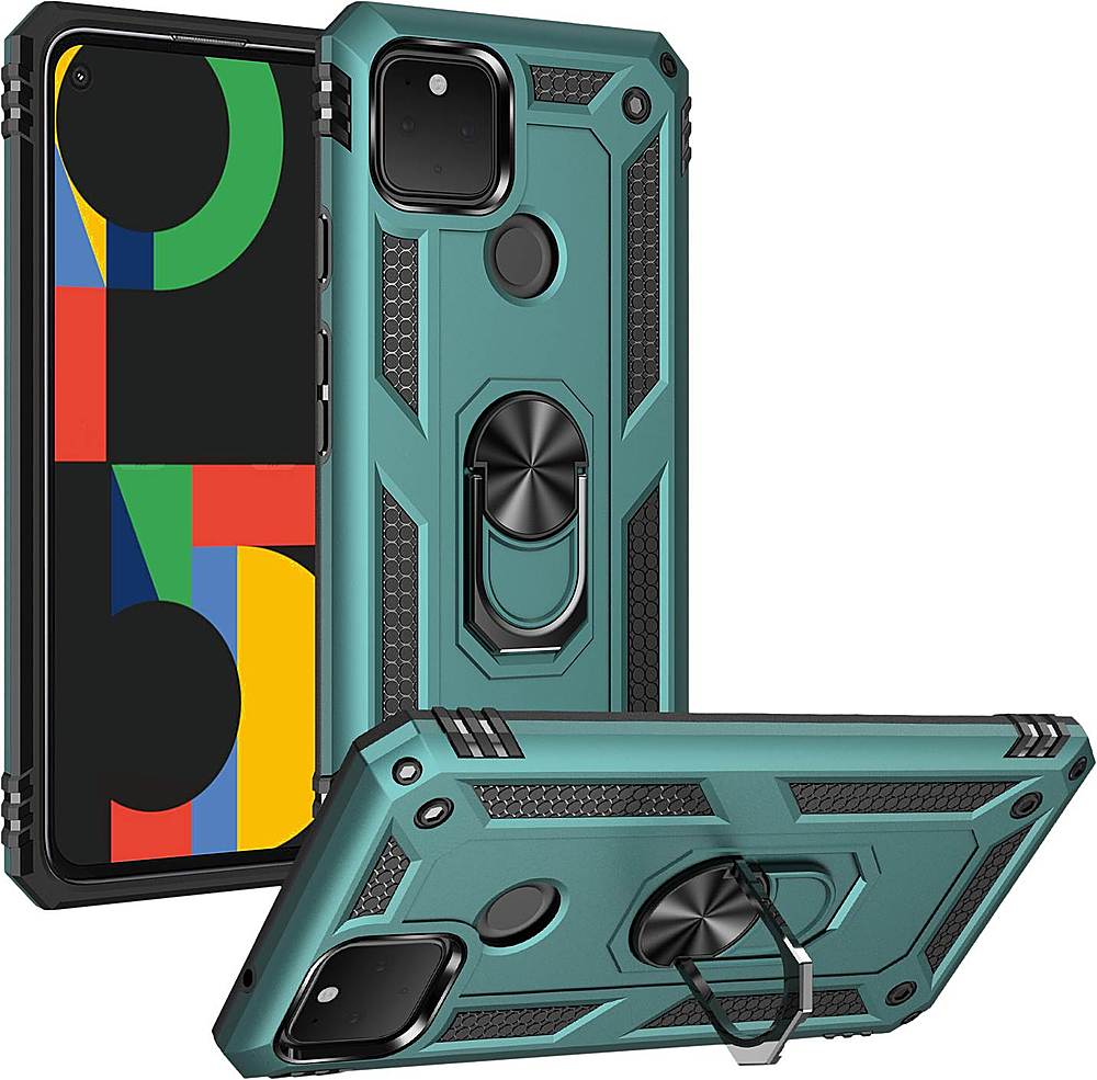 Alt View 13. SaharaCase - Military Kickstand Series Carrying Case for Google Pixel 5 - Green.