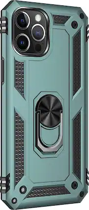 Angle. SaharaCase - Military Kickstand Series Carrying Case for Apple iPhone 12 Pro Max - Green.