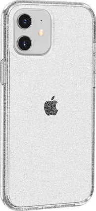 Front. SaharaCase - Sparkle Series Hard Shell Case for Apple iPhone 12 and 12 Pro - Clear.
