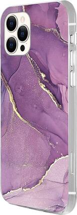 Front. SaharaCase - Marble Carrying Case for Apple iPhone 12 Pro Max - Purple Marble.