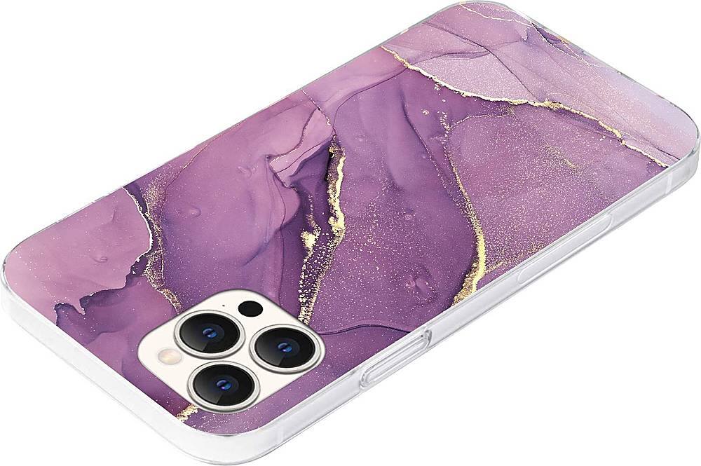 Alt View 11. SaharaCase - Marble Carrying Case for Apple iPhone 12 Pro Max - Purple Marble.
