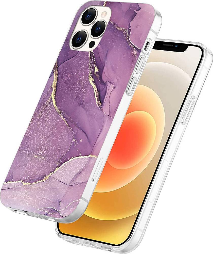 Alt View 12. SaharaCase - Marble Carrying Case for Apple iPhone 12 Pro Max - Purple Marble.