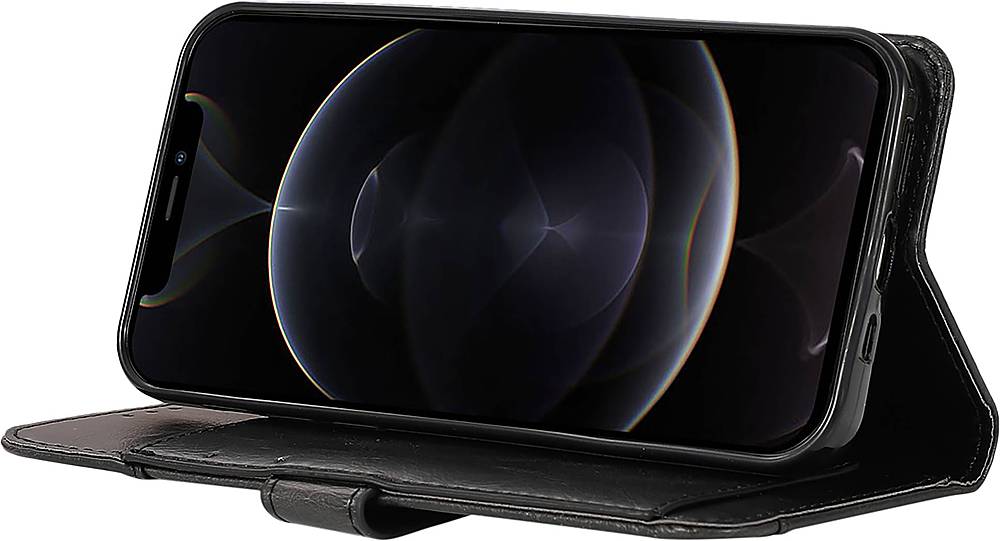 Alt View 12. SaharaCase - Folio Wallet Case for Apple iPhone 12 and 12 Pro - Black.