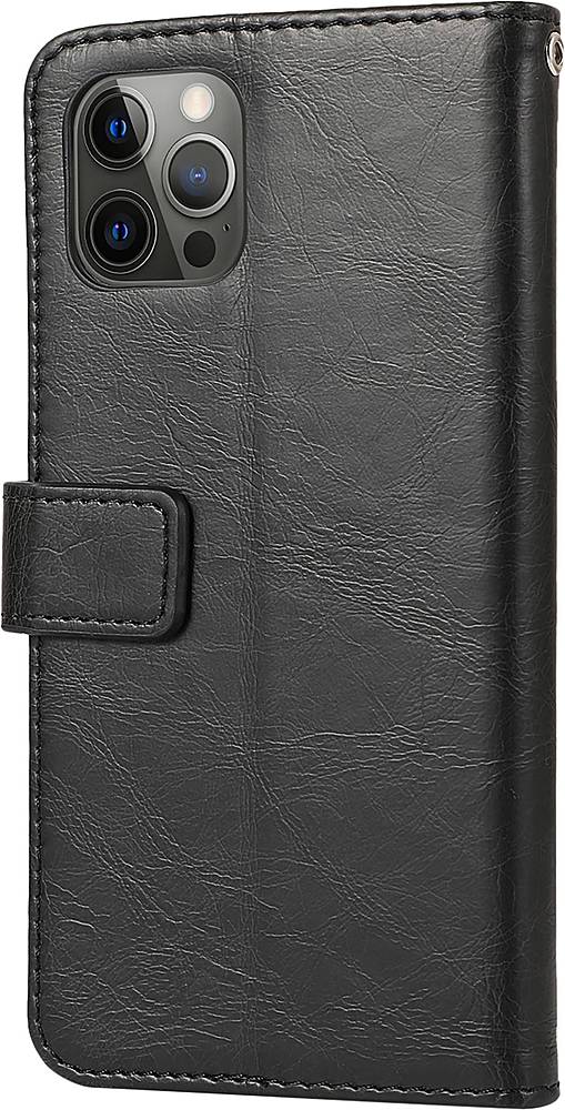 SaharaCase - Folio Wallet Case for Apple iPhone 12 and 12 Pro - Black