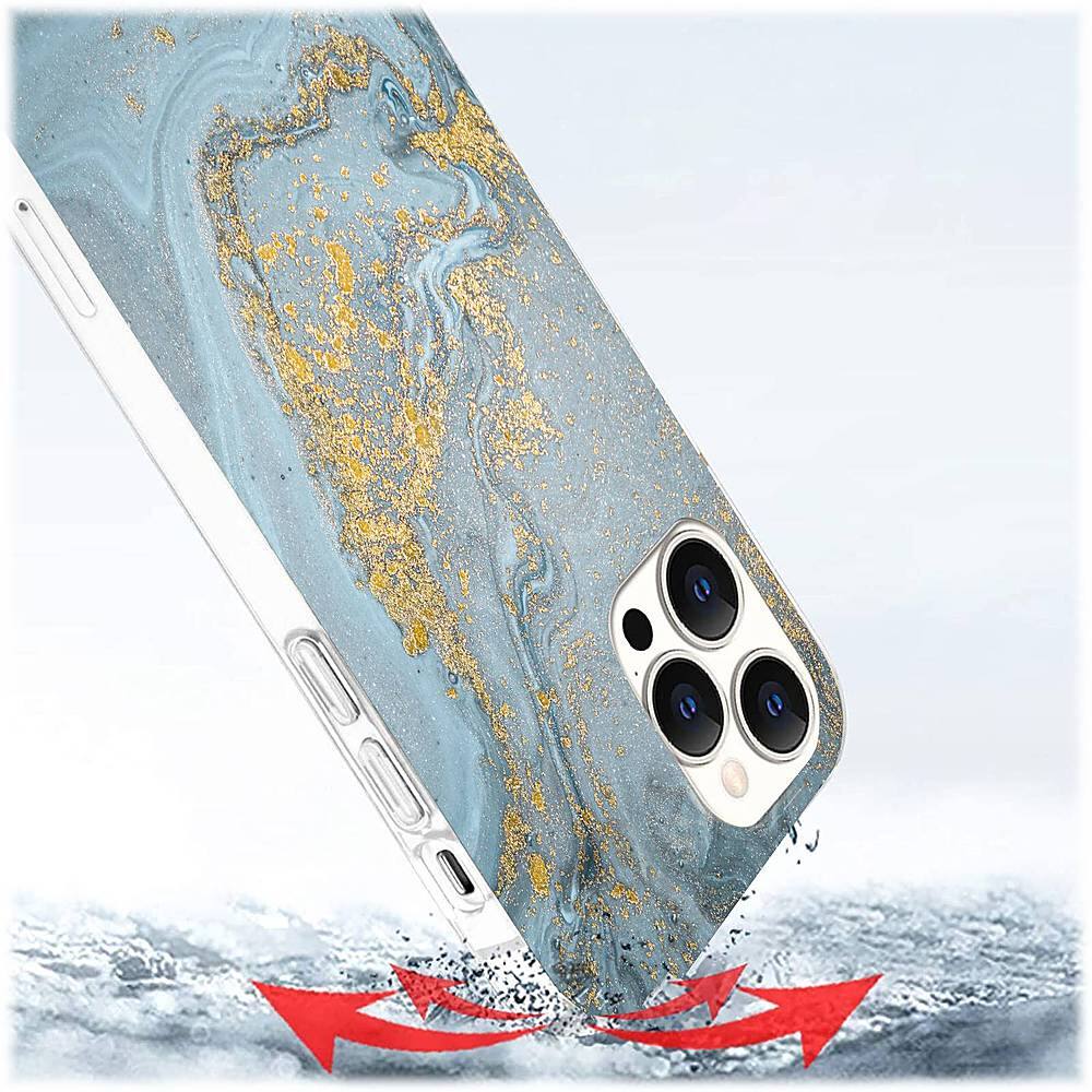 Alt View 15. SaharaCase - Marble Carrying Case for Apple iPhone 12 Pro Max - Blue Marble.