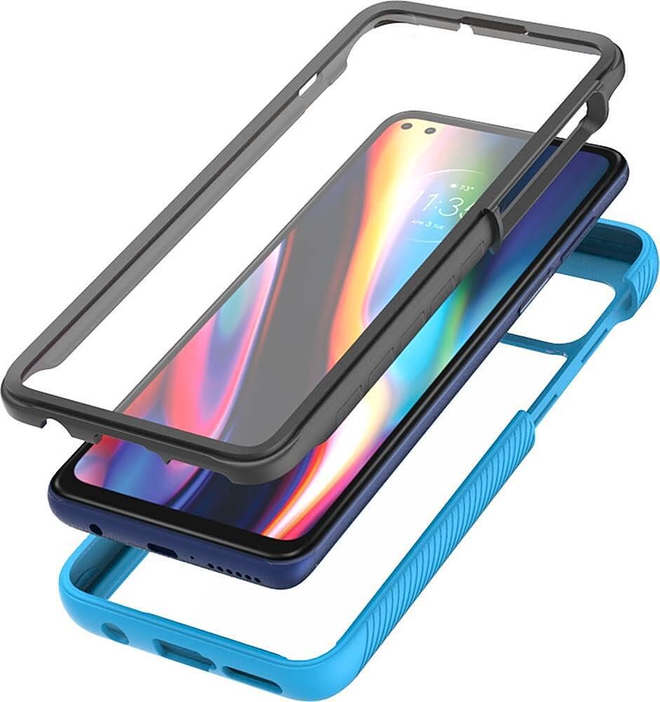 Alt View 15. SaharaCase - GRIP Series Carrying Case for Motorola One 5G - Aqua.