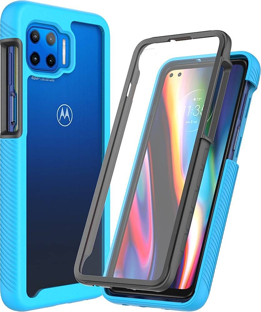 Alt View 16. SaharaCase - GRIP Series Carrying Case for Motorola One 5G - Aqua.