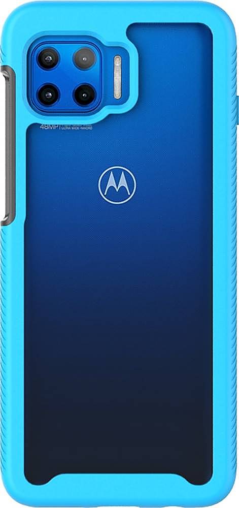 Alt View 1. SaharaCase - GRIP Series Carrying Case for Motorola One 5G - Aqua.