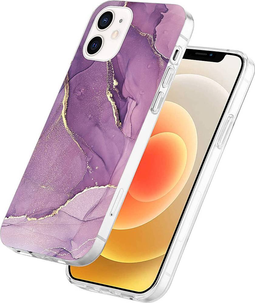 Alt View 11. SaharaCase - Marble Carrying Case for Apple iPhone 12 mini - Purple Marble.