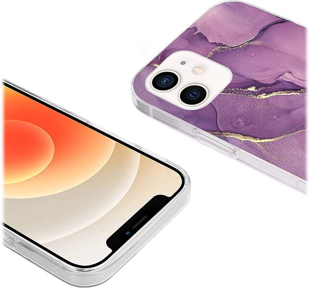 Alt View 13. SaharaCase - Marble Carrying Case for Apple iPhone 12 mini - Purple Marble.