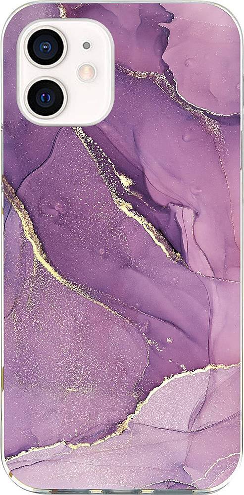 Alt View 1. SaharaCase - Marble Carrying Case for Apple iPhone 12 mini - Purple Marble.