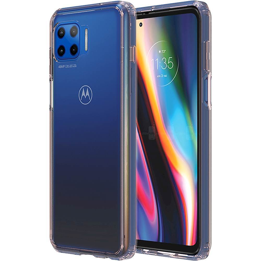 Alt View 11. SaharaCase - Hard Shell Series Case for Motorola One 5G - Clear Rose Gold.