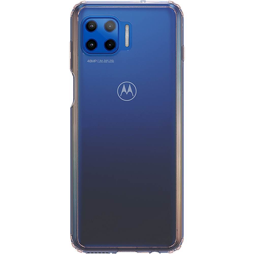Alt View 1. SaharaCase - Hard Shell Series Case for Motorola One 5G - Clear Rose Gold.