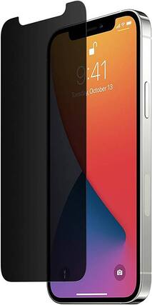 Left. SaharaCase - ZeroDamage Ultra Strong Tempered Glass Screen Protector for Apple® iPhone® 12 Pro Max (2-Pack) - Privacy.