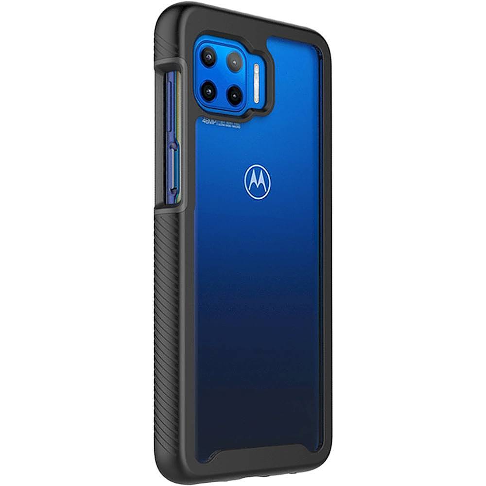 Angle. SaharaCase - GRIP Series Carrying Case for Motorola One 5G - Black.