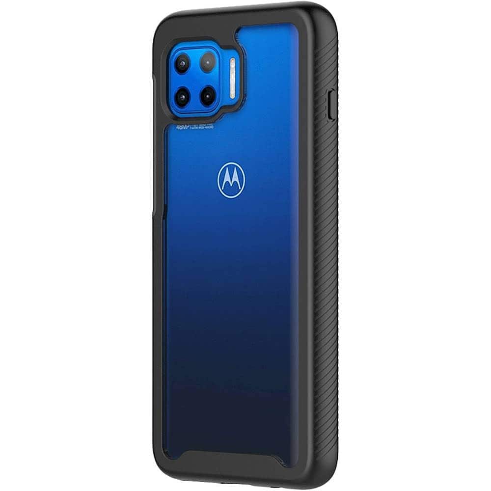 Front. SaharaCase - GRIP Series Carrying Case for Motorola One 5G - Black.