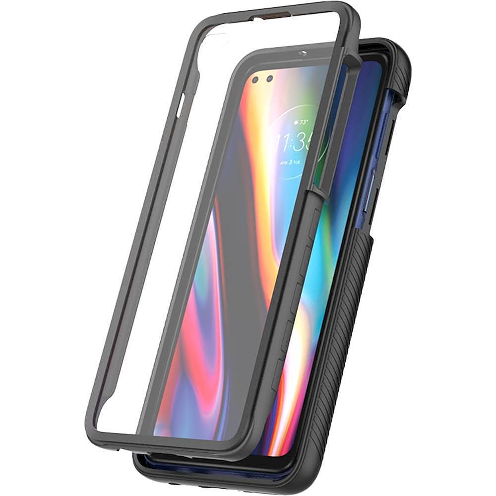 Alt View 15. SaharaCase - GRIP Series Carrying Case for Motorola One 5G - Black.