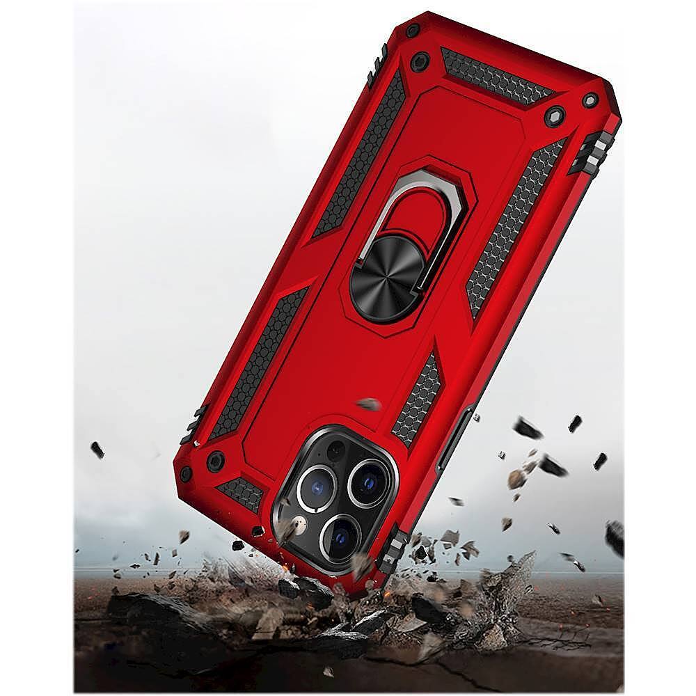 Alt View 16. SaharaCase - Military Kickstand Series Carrying Case for Apple iPhone 12 and 12 Pro - Red.