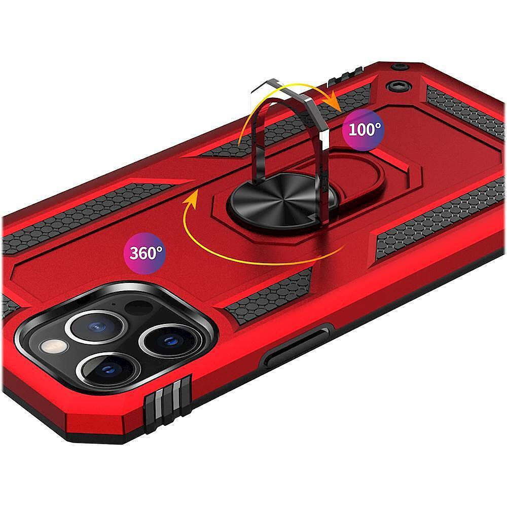 Alt View 18. SaharaCase - Military Kickstand Series Carrying Case for Apple iPhone 12 and 12 Pro - Red.