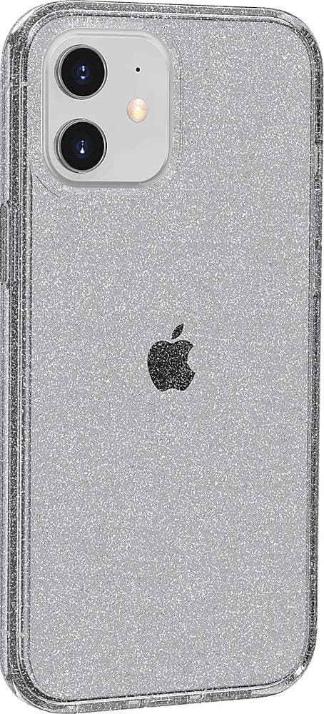 Front. SaharaCase - Sparkle Series Hard Shell Case for Apple iPhone 12 and 12 Pro - Black.