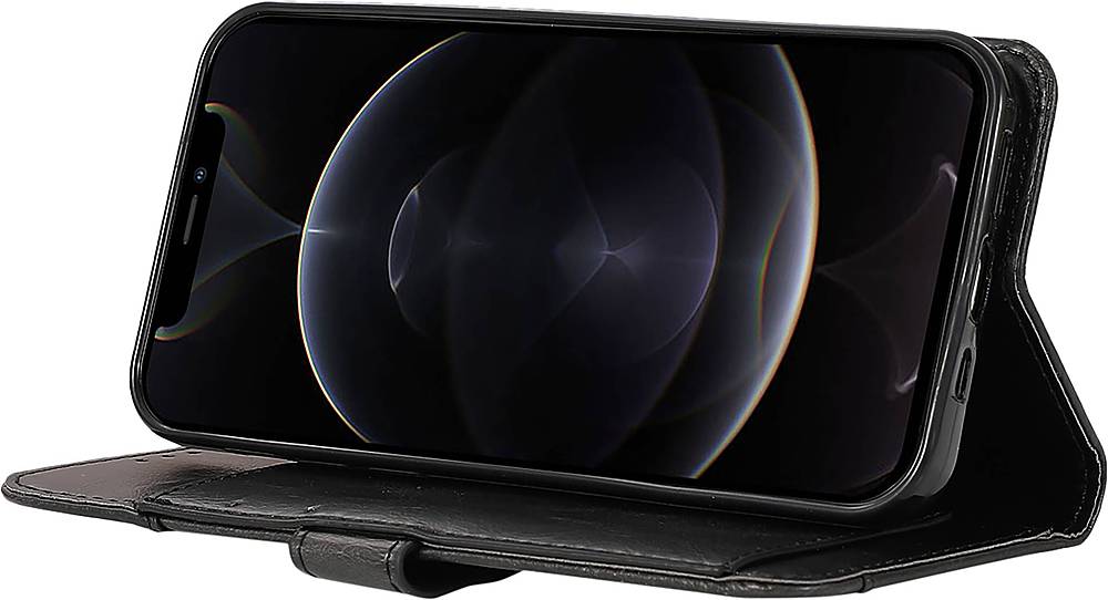 Alt View 12. SaharaCase - Folio Wallet Case for Apple iPhone 12 Pro Max - Black.