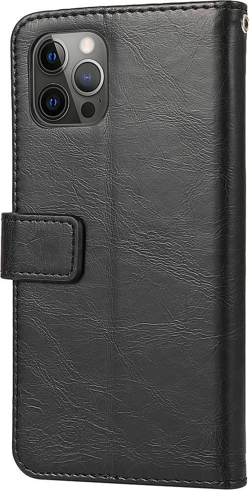 Left. SaharaCase - Folio Wallet Case for Apple iPhone 12 Pro Max - Black.