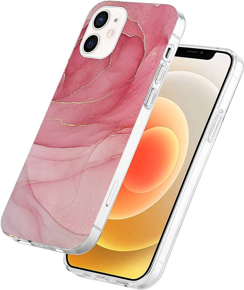 Alt View 11. SaharaCase - Marble Series Carrying Case for Apple iPhone 12 and 12 Pro - Red.